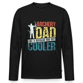 Father's Day Archery Cool Dad - Men's Premium Organic Long Sleeve Shirt - black - Front - Nico (187cm)