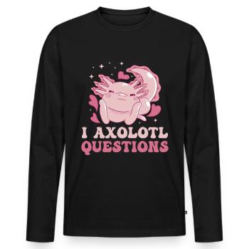 Axolotl Amphibie Lurch Salamander - Männer Premium Bio Langarmshirt - Schwarz - Vorne - Nico (187cm)