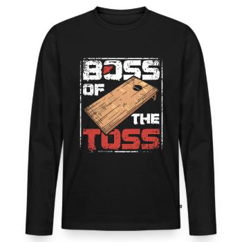 Boss of the toss cornhole - Men's Premium Organic Long Sleeve Shirt - black - Front - Nico (187cm)