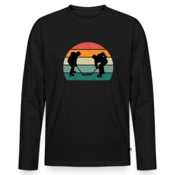Joueur de hockey sur gazon hockey sur glace Hockey sur rondelle - T-shirt manches longues Premium bio Homme - noir - Devant - Nico (187cm)