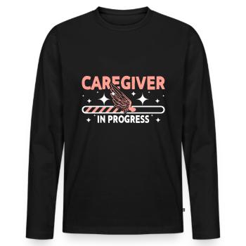 Training geriatric care Expectant nurse - Men's Premium Organic Long Sleeve Shirt - black - Front - Nico (187cm)