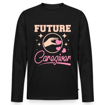 Formation des futures infirmières - T-shirt manches longues Premium bio Homme - noir - Devant - Nico (187cm)