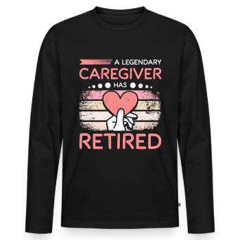 Un soignant légendaire a pris sa retraite - T-shirt manches longues Premium bio Homme - noir - Devant - Nico (187cm)