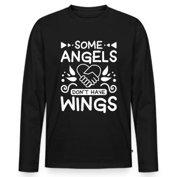 Some angels have no wings, caretakers - Men's Premium Organic Long Sleeve Shirt - black - Front - Nico (187cm)