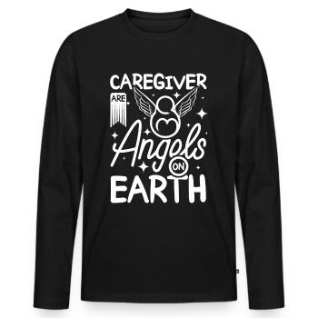 Betreuer sind Engel auf Erden - Männer Premium Bio Langarmshirt - Schwarz - Vorne - Nico (187cm)