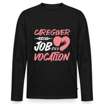 Nurse is not a profession, but a vocation - Men's Premium Organic Long Sleeve Shirt - black - Front - Nico (187cm)