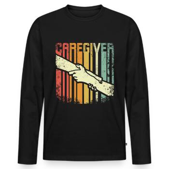 Rétro Vintage Soignant - T-shirt manches longues Premium bio Homme - noir - Devant - Nico (187cm)