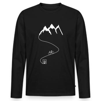 Montagnes Bière Gravel Vélo de route Cycliste Cycliste - T-shirt manches longues Premium bio Homme - noir - Devant - Nico (187cm)