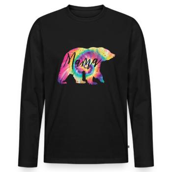 Tie Dye Mama Bear - Men's Premium Organic Long Sleeve Shirt - black - Front - Nico (187cm)