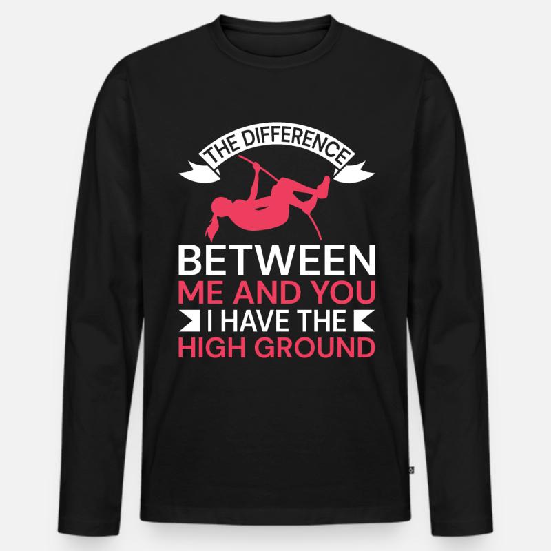 Stabhochsprung Stabspringer Leichtathletik - Männer Premium Bio Langarmshirt - Schwarz