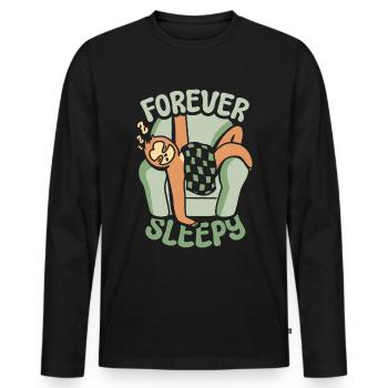 Toujours un paresseux endormi - T-shirt manches longues Premium bio Homme - noir - Devant - Nico (187cm)