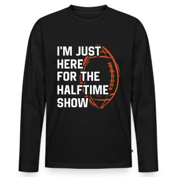 Football Je ne suis là que pour le spectacle de la mi-temps - T-shirt manches longues Premium bio Homme - noir - Devant - Nico (187cm)