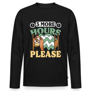 Dormir 3 heures de plus s’il vous plaît Paresseux - T-shirt manches longues Premium bio Homme - noir - Devant - Nico (187cm)