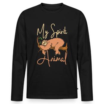 Mon âme animal paresseux - T-shirt manches longues Premium bio Homme - noir - Devant - Nico (187cm)