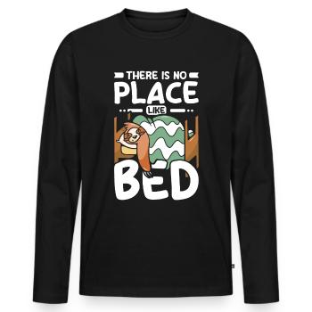 Il n’y a pas d’endroit comme le lit Paresseux - T-shirt manches longues Premium bio Homme - noir - Devant - Nico (187cm)