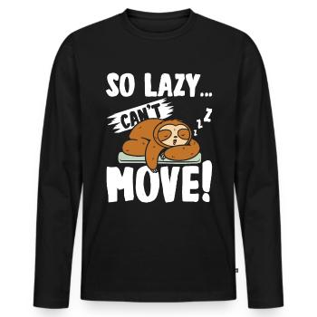Donc les paresseux ne peuvent pas déplacer Sloth - T-shirt manches longues Premium bio Homme - noir - Devant - Nico (187cm)