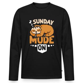 Mode dimanche paresseux activé - T-shirt manches longues Premium bio Homme - noir - Devant - Nico (187cm)