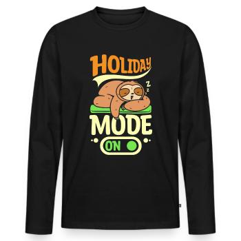 Mode vacances paresseux activé - T-shirt manches longues Premium bio Homme - noir - Devant - Nico (187cm)