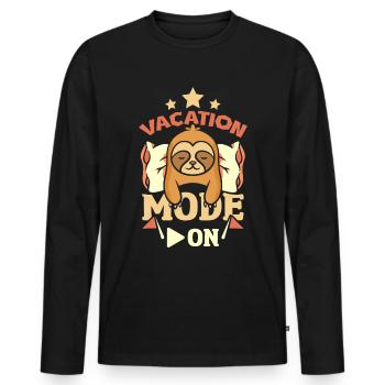 Mode vacances paresseux activé - T-shirt manches longues Premium bio Homme - noir - Devant - Nico (187cm)