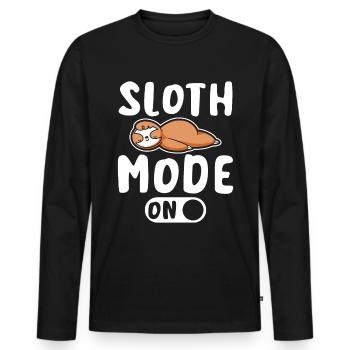 Mode paresseux activé - T-shirt manches longues Premium bio Homme - noir - Devant - Nico (187cm)