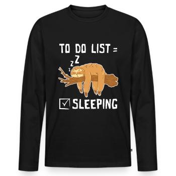 Liste des choses à faire Sloth endormi - T-shirt manches longues Premium bio Homme - noir - Devant - Nico (187cm)