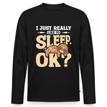 J’aime vraiment dormir ok? Paresse - T-shirt manches longues Premium bio Homme - noir - Devant - Nico (187cm)