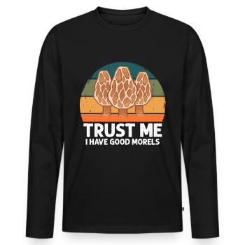 Morel Mushroom Hunting Nicht Alle Wanderer - Männer Premium Bio Langarmshirt - Schwarz - Vorne - Nico (187cm)