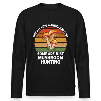 Morel Mushroom Hunting Nicht Alle Wanderer - Männer Premium Bio Langarmshirt - Schwarz - Vorne - Nico (187cm)