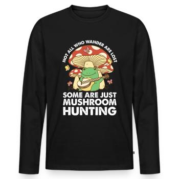 Morel Mushroom Hunting Nicht Alle Wanderer - Männer Premium Bio Langarmshirt - Schwarz - Vorne - Nico (187cm)