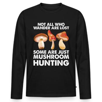 Morel Mushroom Hunting Nicht Alle Wanderer - Männer Premium Bio Langarmshirt - Schwarz - Vorne - Nico (187cm)