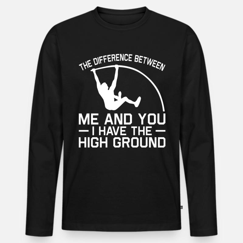 Stabhochsprung Stabspringer Leichtathletik - Männer Premium Bio Langarmshirt - Schwarz
