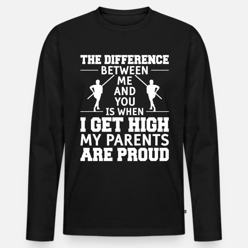 Stabhochsprung Stabspringer Leichtathletik - Männer Premium Bio Langarmshirt - Schwarz