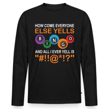 Bingo Bingo Spieler Altenheim Bingo Party - Männer Premium Bio Langarmshirt - Schwarz - Vorne - Nico (187cm)