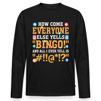 Bingo Bingo Spieler Altenheim Bingo Party - Männer Premium Bio Langarmshirt - Schwarz - Vorne - Nico (187cm)
