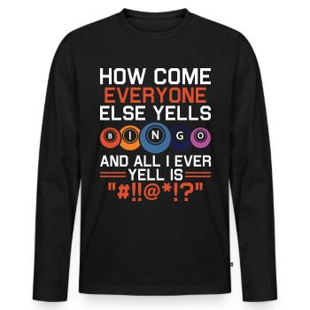Bingo Bingo Spieler Altenheim Bingo Party - Männer Premium Bio Langarmshirt - Schwarz - Vorne - Nico (187cm)