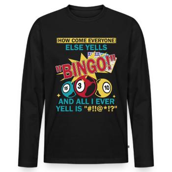 Bingo Bingo Spieler Altenheim Bingo Party - Männer Premium Bio Langarmshirt - Schwarz - Vorne - Nico (187cm)