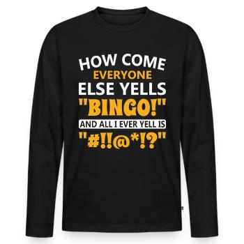 Bingo Bingo Spieler Altenheim Bingo Party - Männer Premium Bio Langarmshirt - Schwarz - Vorne - Nico (187cm)
