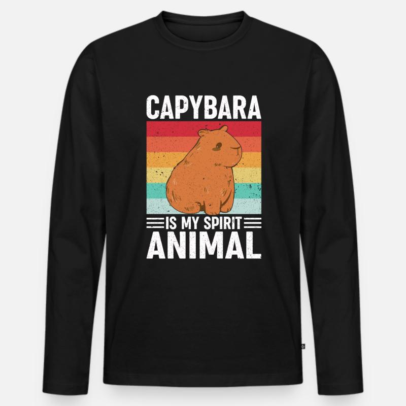 Capybara Nagetier Wasserschwein - Männer Premium Bio Langarmshirt - Schwarz