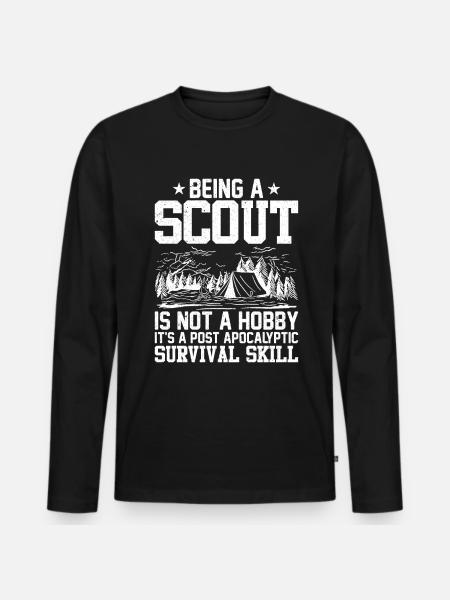 At være spejder er ikke en hobbyspejdergave - Premium økologisk langærmet T-shirt til mænd - sort