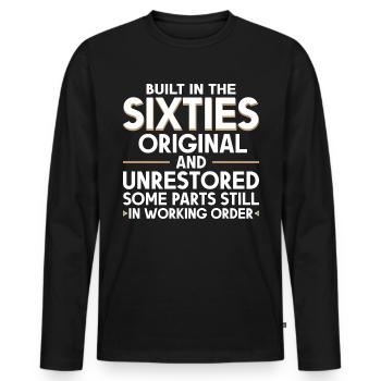 Construit sixties original 50th birthday - T-shirt manches longues Premium bio Homme - noir - Devant - Nico (187cm)