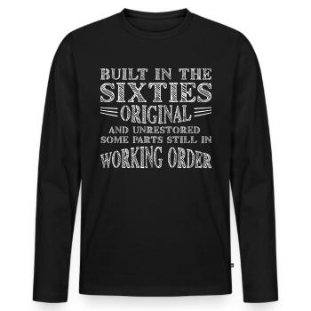 Construit sixties original 50th birthday - T-shirt manches longues Premium bio Homme - noir - Devant - Nico (187cm)