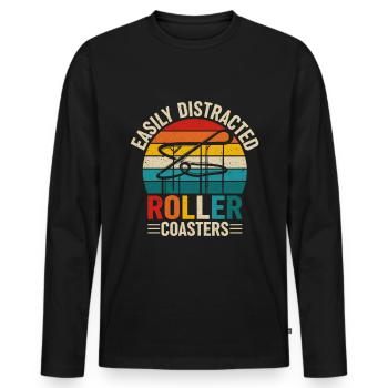 Theme Park Quote for a Theme Park Lover - Men's Premium Organic Long Sleeve Shirt - black - Front - Nico (187cm)