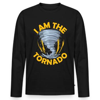 The Hurricane Meteorologist of the Storm Twister Tornado - Men's Premium Organic Long Sleeve Shirt - black - Front - Nico (187cm)