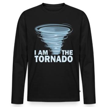 The Hurricane Meteorologist of the Storm Twister Tornado - Men's Premium Organic Long Sleeve Shirt - black - Front - Nico (187cm)