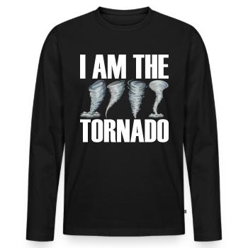 The Hurricane Meteorologist of the Storm Twister Tornado - Men's Premium Organic Long Sleeve Shirt - black - Front - Nico (187cm)