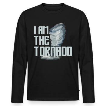 The Hurricane Meteorologist of the Storm Twister Tornado - Men's Premium Organic Long Sleeve Shirt - black - Front - Nico (187cm)