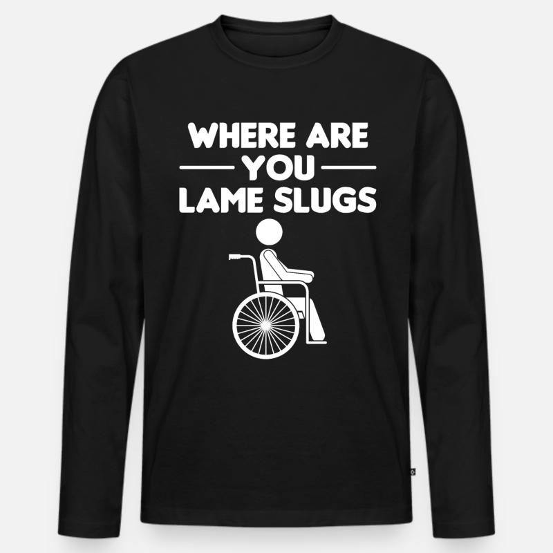 Amputation Überlebende Behinderten Rollstuhlkostüm - Männer Premium Bio Langarmshirt - Schwarz