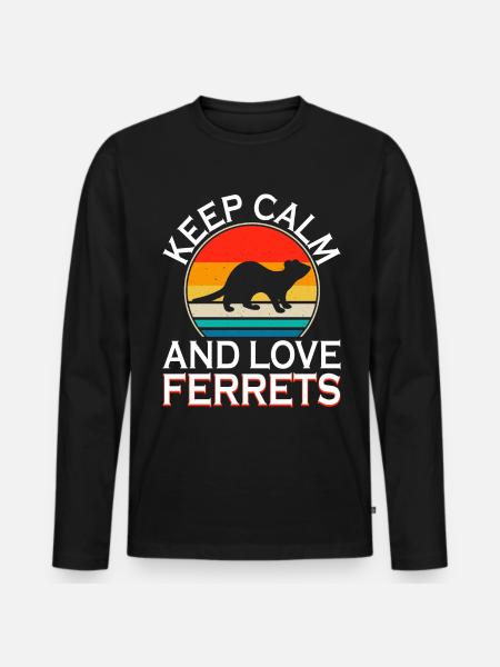 Frettchen - Männer Premium Bio Langarmshirt - Schwarz