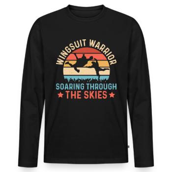 Skydiving Skydiving - Men's Premium Organic Long Sleeve Shirt - black - Front - Nico (187cm)