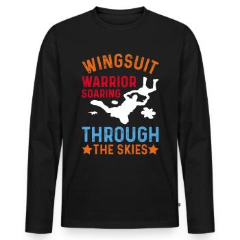 Skydiving Skydiving Skydiver - Men's Premium Organic Long Sleeve Shirt - black - Front - Nico (187cm)